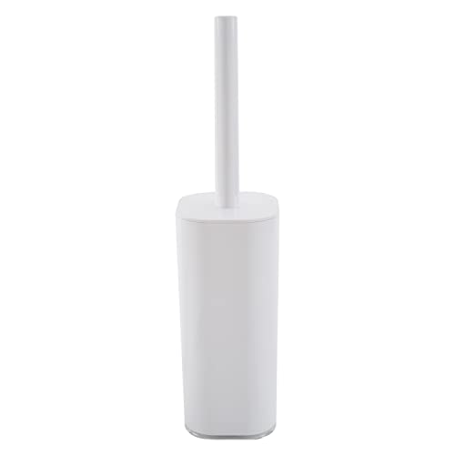 Image of Bath Bliss Acrylic Bathroom Toilet Bowl Brush and Holder in White