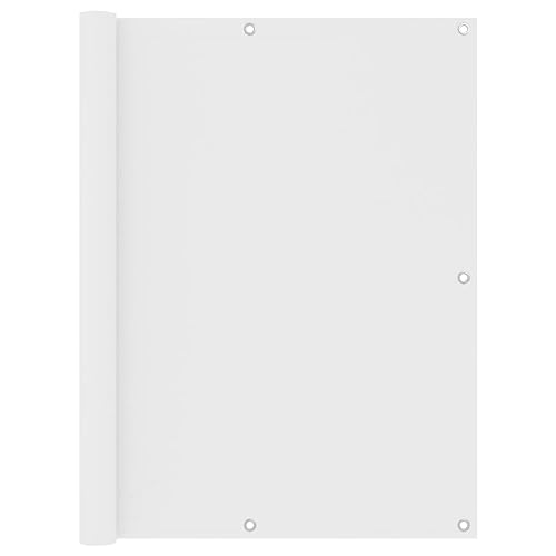 vidaXL Balkon Sichtschutz Bespannung Terrasse Windschutz Sonnenschutz Balkonbespannung Balkonverkleidung Weiß 120x500cm Oxford-Gewebe