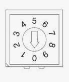 106-H3H10-EV Coded Rotary Switches 10 Position Through Hole 3X3 Term 7.3mm Actuator PCB Mount :RoHS