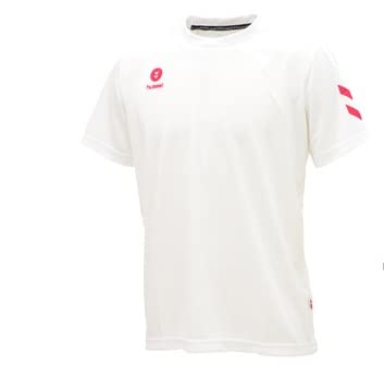 [ヒュンメル] トレーニングウェア ワンポイントドライTシャツ [メンズ] HAY2084 メンズ ホワイト×S.ピンク (1024) 日本 O (日本サイズ2L相当)