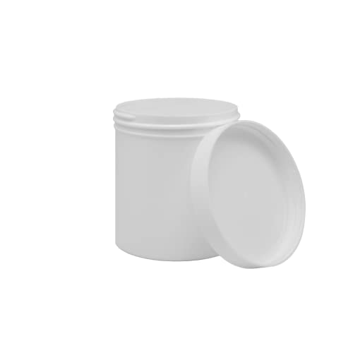 EZY DOSE Ointment Jar and Container, Screw on Cap, Leak-Proof Container for Creams and Balms, Durable Design, Ideal for DIY Skincare and Herbal Remedies, 16 oz Capacity, White (Pack of 12) by EZY DOSE - Used condition - US$20.25
