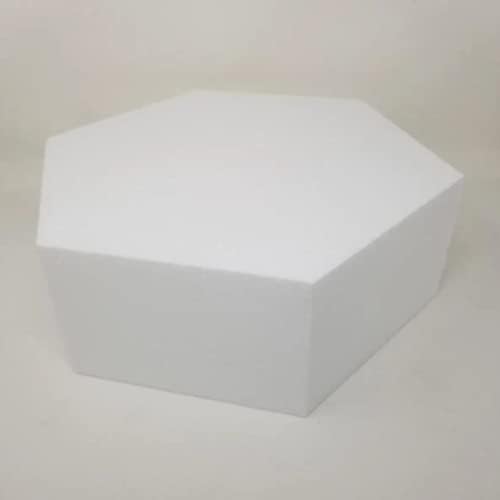 Miniatura 5 de Oasis Supply Juego de pasteles falsos, pasteles para bodas, manualidades y exhibiciones, forma hexagonal, juego de 4 piezas x 4 pulgadas de alto