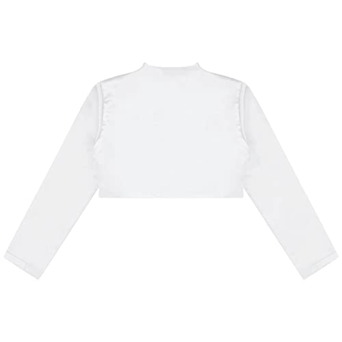 YEAHDOR Kids Girls Long Sleeve Satin Flower Girl Shrug Dress Coat Jacket Wedding Dress Cover up4