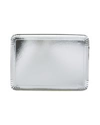 100 Plateaux Traiteur en Carton Finition Argent 19x28 cm pour présenter Vos gateaux et gourmandises