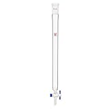 CS Labglass Glass Chromatography Column with Fritted Disc, 24/40 Joint & 2mm PTFE Stopcock, 26mm Column O.D...