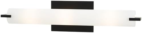 GEORGE KOVACS P5044-66A Kovacs Wall Sconce, 3-Light, 180 Total Watts, 4.75-in H x 20.5-in W, Coal Black