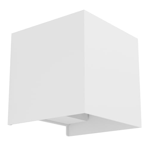 EGLO LED Wandleuchte innen Valmontone, Wandlampe Würfel, indirekte Up und Down Beleuchtung, Wandspot für Schlafzimmer und Wohnzimmer, Metall in Weiß, warmweiß, 10 x 10 cm EGLO LED Wandleuchte innen Valmontone, Wandlampe Würfel, indirekte Up und Down Beleuchtung, Wandspot für Schlafzimmer und Wohnzimmer, Metall in Weiß, warmweiß, 10 x 10 cm