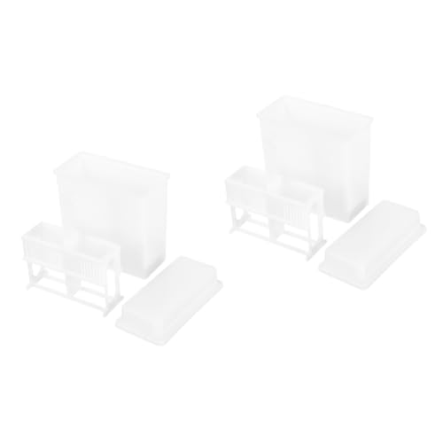 HOMOCONO 2 Sets Safe Practical Microscope Slides Staining Rack Jar Plastic 24 Slots for Lab Experiments