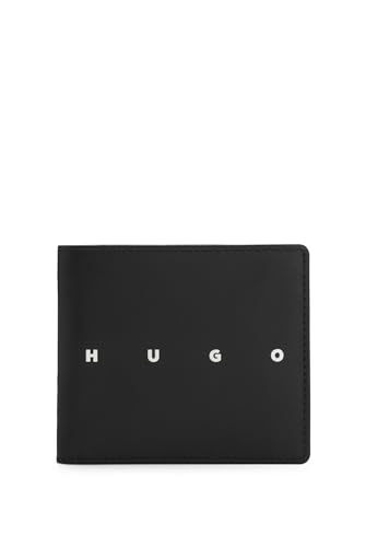 Portefeuille HUGO REHX 4cc Coin homme en cuir véritable pliable noir