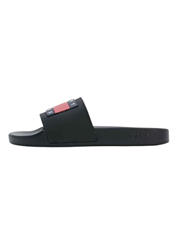 Tommy Jeans Damen Badeschuhe Flag Pool Slide Badelatschen, Schwarz (Black), 39