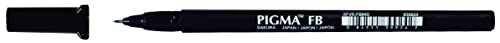 SAKURA MARCADOR PINCEL ARTISTICO PIGMA BRUSH PEN - FINO - USO PROFISSIONAL, Preto