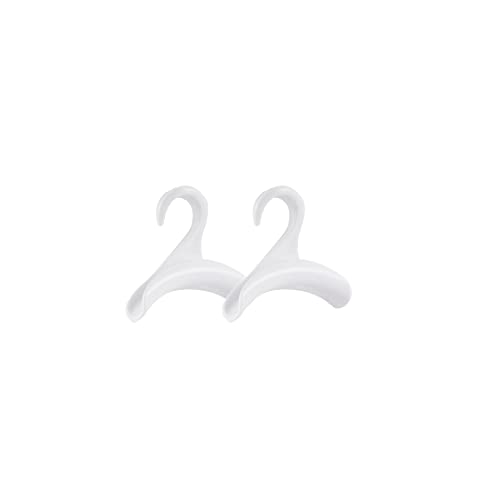 Vrandu Lot de 2 crochets à cravate, crochets de sac, crochets de présentation de colliers, crochets de chapeau, crochets de rangement pour écharpes en soie robuste Blanc Cover