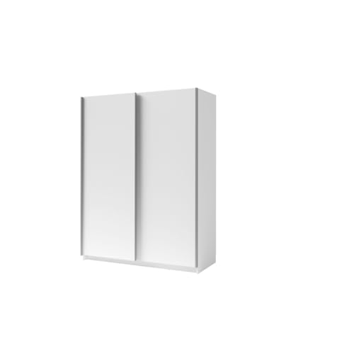 PRICE FACTORY just for you Armoire, Garde Robe GOZU 150 cm Deux Portes coulissantes. Dressing Complet avec penderie et étagères. Coloris Blanc