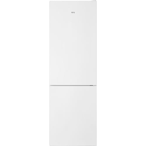 AEG Frigorífico Combi RCB632E9MW, 330 L, Altura 186 cm, Ancho 60 cm, Total No Frost, MultiFlow, Cajón ExtraChill, Libre Instalación, Puerta Reversible, Display LED Interior, Blanco