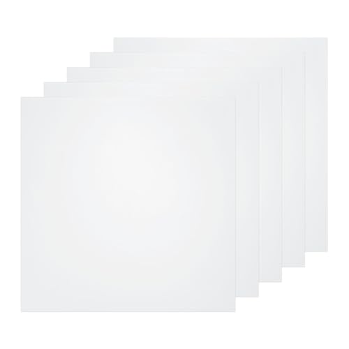 Image of HARFINGTON 5pcs Clear Plastic Sheets 8 inch x 8 inch x 0.03 inch Transparent Flexible PVC Sheet Panels with Protective Paper for Signs DIY Display Projects Craft Picture Frames Painting