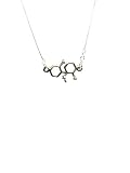 925 Silber Ketamin Molekül Halskette, Wissenschaftliche Chemische Struktur Schmuck, Sterling Silber Anhänger (Sterling-Silber, 925_silver, 50, Zentimeter)