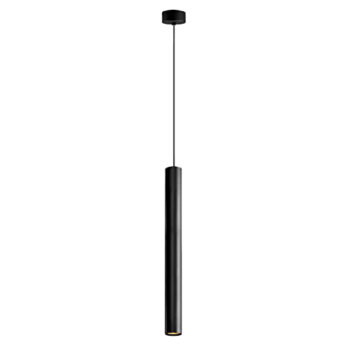 Pendentif de plafond RAGGZZ avec suspension de lustre moderne noir tube long lumière blanche