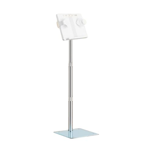 ページクリップ付きスタンディング読書スタンド、デスクトップ/フロアデュアルユースブックスタンド、高さ調節可能600-1300mm、耐荷重30kg、楽譜、ノートパソコン、料理本用(Style2)