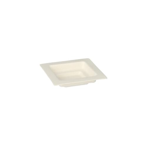 PAPSTAR 500 Fingerfood Pure - Plato cuadrado (1,5 x 7 x 7 cm, caña de azúcar, 1,5 x 7 cm), color blanco
