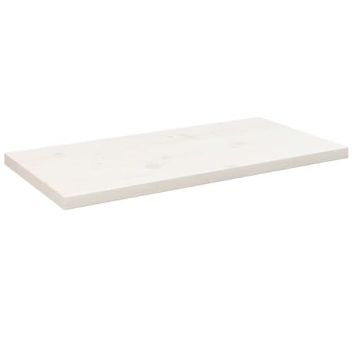 UJCHVHN Tablero rectangular de madera maciza de pino de 80 x 40 x 2,5 cm, color blanco