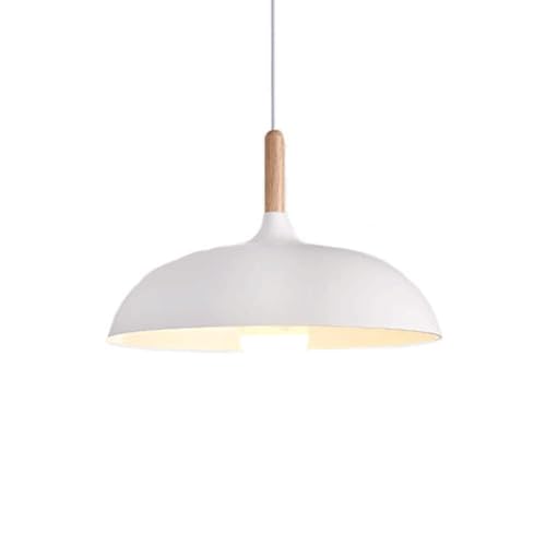 Lustre industriel blanc moderne 45cm, luminaire rétro créatif pour salle à manger chaleureuse