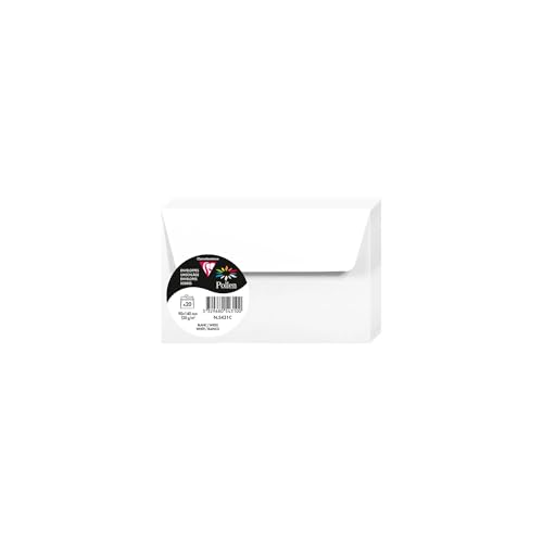 Clairefontaine 5431C - Paquet de 20 Enveloppes Auto-Adhésives - Format 9x14cm - 120g/m² - Coloris Blanc - Invitation Evènements et Correspondance - Gamme...