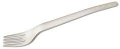 Plantware Renewable & Compostable Cutlery, Fork, Pearl White, 1000/Carton
