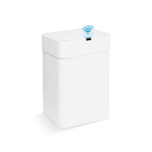 Vevesoas ゴミ箱 自動開閉 15L スリム ゴミ箱 電池式 センサー 蓋付き ダストボックス 幅18.5×奥行26×高さ37cm 袋が見えない 密閉 消臭 小型 音無し 小さい 隙間に置 生活防水 省スペース リビング/オフィス/寝室/ベッドルーム