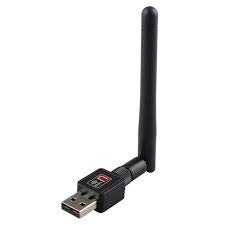 600 MBPS Mini Wireless WiFi with Antenna Transceiver (Black)