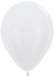 SEMPERTEX 11' Satin Pearl White Latex Balloons (50 Count) (Satin Pearl White)