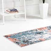 Rugs.com Leipzig Collection Runner Rug – 10 Ft Runner Multi Low-Pile Rug Perfect for Hallways, Entryways