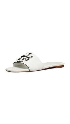 Tory Burch Womens Ines Flat Slides Gardenia 7 Medium US