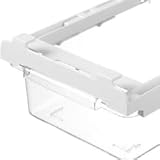 DAKFOOK Verstellbare Kühlschrankschubladen mit Gleitschienen, ausziehbare Kühlschrank-Organizer zur Aufbewahrung von Obst, Gemüse, Eiern, Fleisch, 2 Stück