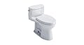 TOTO® Supreme® II One-Piece Elongated 1.28 GPF Universal Height Toilet with CEFIONTECT and SS124 SoftClose Seat, WASHLET+ Ready, Cotton White - MS634124CEFG#12