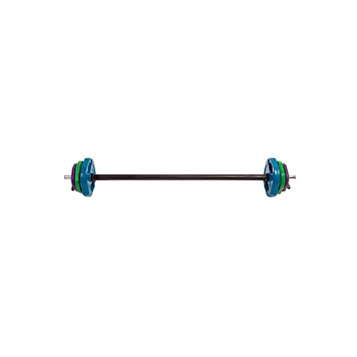 AMAYA SPORT Pump Set, Body Pump Kit Completo, Barra De Pump, Entrenamiento Cross Training y Fitness En Casa, Barra 30mm y Largo 130cm, + 2 Discos 5kg, + 2 Discos 2.5kg, + 2 Discos 1.25kg