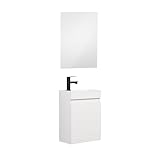 CONTENU DE LA LIVRAISON : le kit se compose de 1 meuble sous vasque, 1 lavabo, 1 kit de montage, 1 miroir. Non inclus : silicone, siphon, robinetterie, bonde.