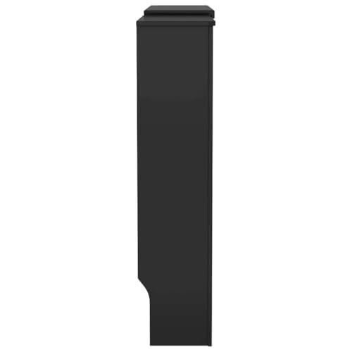 Image of Black Engineered Wood Radiator Cover 2 pcs 80.71 x 8.07 x 32.09 in, Water Resistant with Efficient Heat Flow, Modern Shelf for Home Decor, Durable and Easy Maintenance Living