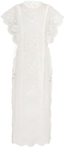 Zimmermann Vestido Midi Lino Ramio Alight Marfil de Segunda Mano