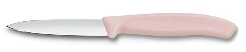 Victorinox Swiss Classic, Tomaten- und Gemüsemesser Set, 4teilig, Scharfe Klinge, 8 und 10 cm, Wellenschliff, Rostfreier Stahl, Pink und Grün