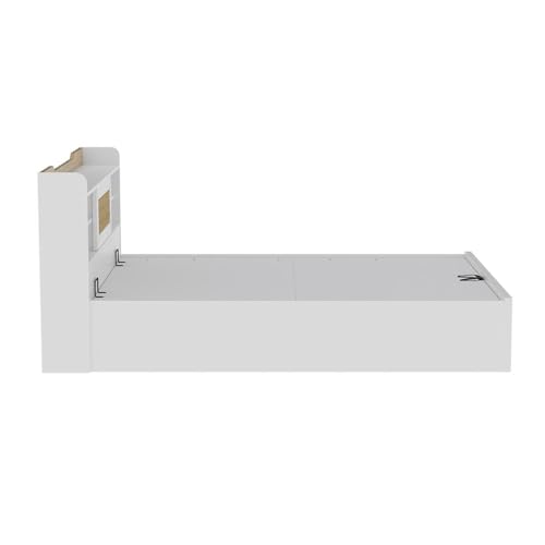 Image of Wakefit Bed | 3 Yr Warranty | Bed Queen Size, Comes with Hydraulic Storage, Noise-Free, Density: 680-750 kg /m, Termite & Borer Resistant, Fits Mattresses Up to 8 inches (Halos 78 x 60 - Frosty White)
