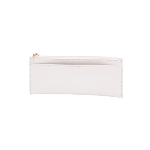 Image of Pencil Pouch for Teens School Office Supplies Pencil Case Cosmetic Bag Zipper (Beige,Faux leather)