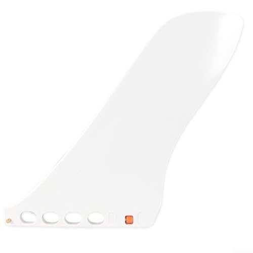 HEIBTENY Longboard Surf Fin 9.25 pulgadas Fibra de vidrio sola aleta con sistema de bloqueo sin tornillo para tablas de surf Rendimiento estable Negro (blanco)