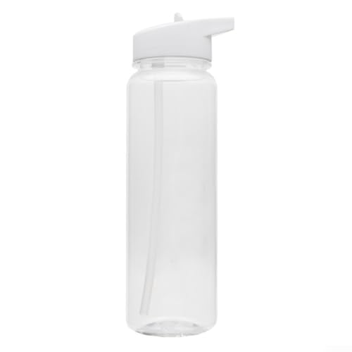 Botella de agua deportiva de 750 ml para tritan con diseño superior a prueba de fugas para gimnasio, yoga, correr, camping, actividades al aire libre (blanco)