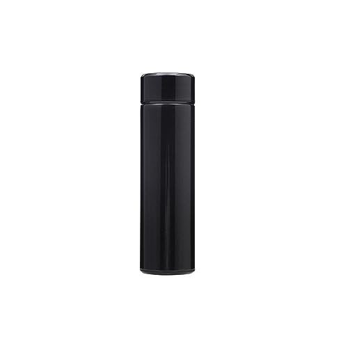 JUNCHENG1008 Tazas de café Botella de Agua Termo con Pantalla LED, Creativa, de Acero Inoxidable, for niñas y Estudiantes, Botella de Agua Potable, Termo Tazas(Negro)