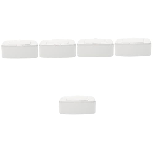 Totority Caja De Almacenamiento De 5 Uds Dispensador De Toallitas para Pañales Toallitas Faciales Removedor De Maquillaje Dispensador De Toallitas De Baño Contenedor con Tapa