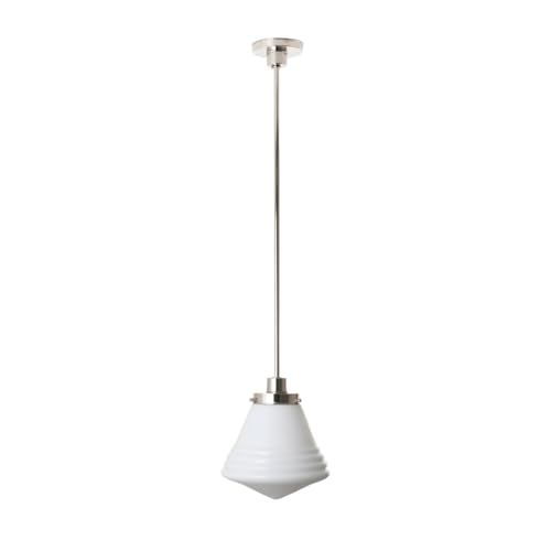 Lampe Suspendue School de Luxe en nickel brillant style Art Déco pour intérieur raffiné