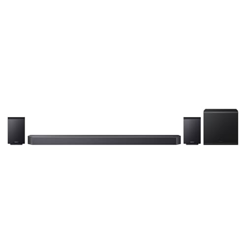 Samsung Q‑Series HW‑Q930F 9.1.4ch Soundbar with Wireless Subwoofer & Up‑Firing Rear Speakers, Wireless Dolby Atmos, Q‑Symphony, SpaceFit Sound Pro, HDMI eARC, Wi‑Fi/Bluetooth 5.3, Titan Black (2025)