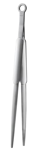 RÖSLE Spitzzange, Hochwertige Zange zum gezielten Greifen und Wenden von Speisen beim Grillen oder Braten, Edelstahl 18/10, spülmaschinengeeignet, Silber