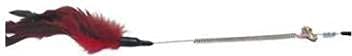 Kapoor pets Fiber Stick for Cat Cat Feather Spring Stick Teaser Kitten (1 Pcs)