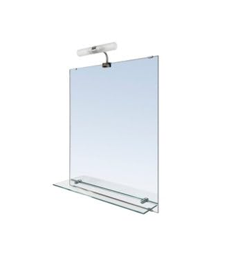 GoodHome Miroir LED Clarach 50x60 cm avec étagère en Verre